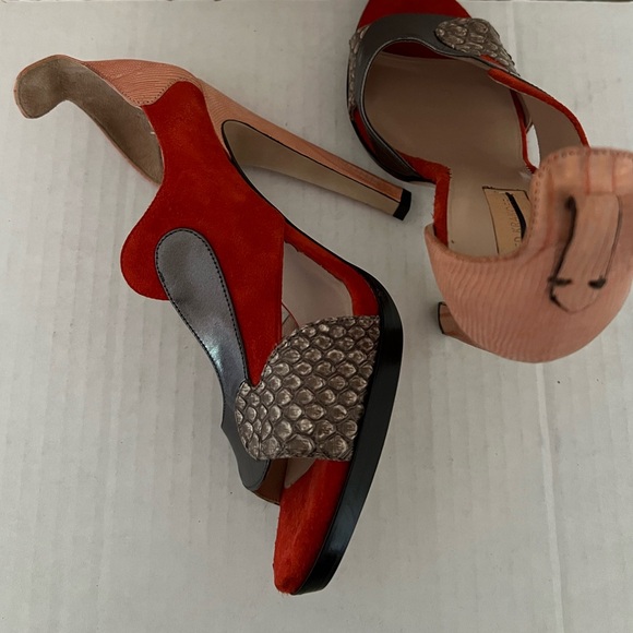 Reed Krakoff Suede and Snakeskin Sandals - Picture 14 of 15